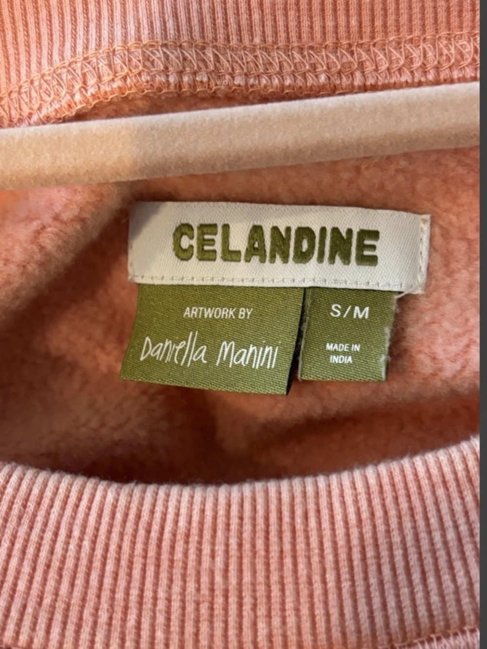 Anthropologie Celandine Pink Fleece-Lined Crewneck Sweatshirt $88 S oversized - Picture 4 of 7